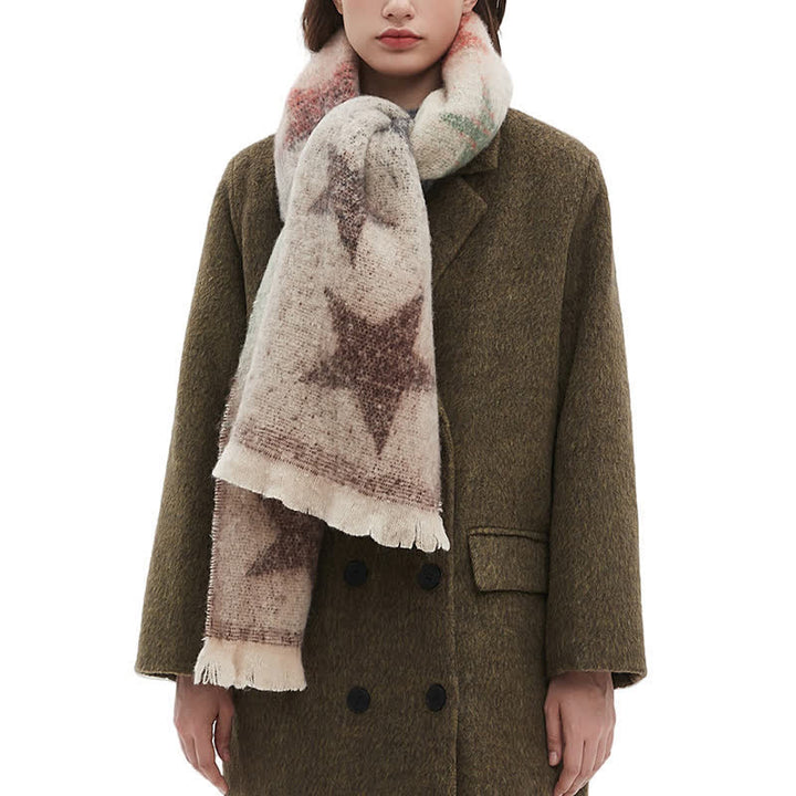 Sciarpa unisex spessa alla moda con stella a cinque punte
