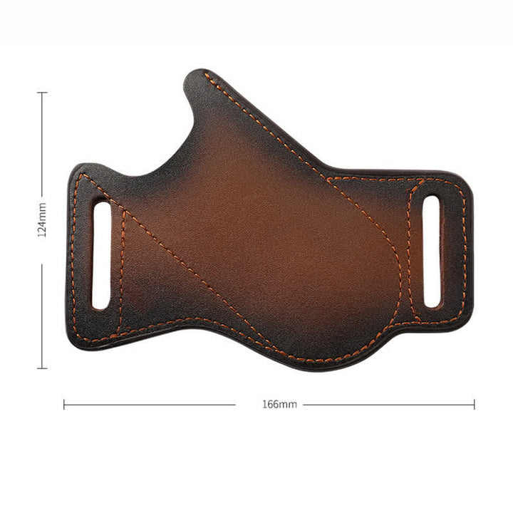 Borsa da cintura in pelle con fodero per coltello pieghevole portautensili marrone