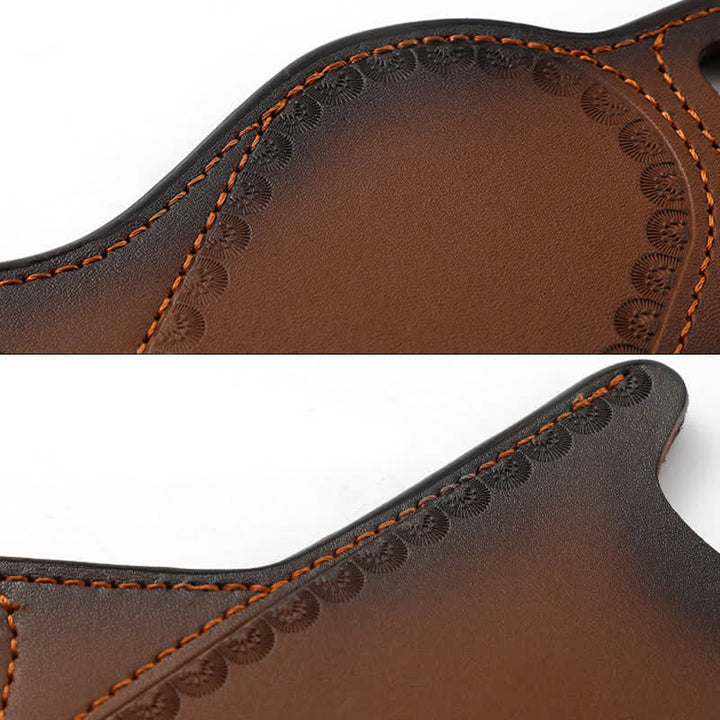 Borsa da cintura in pelle con fodero per coltello pieghevole portautensili marrone