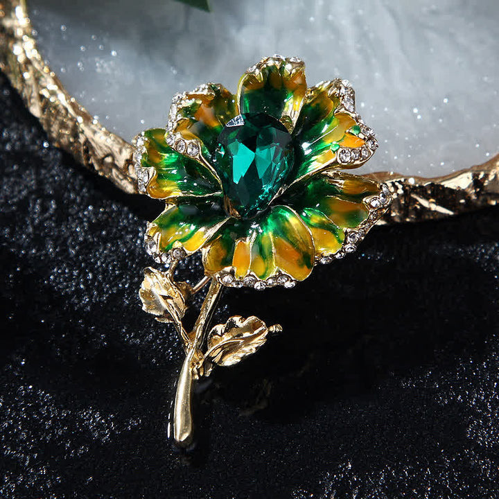 Spilla a forma di fiore in smalto di cristallo squisito da donna
