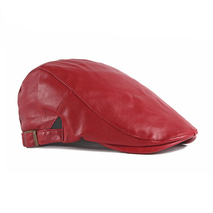 Cappello basco classico in pelle tinta unita Ivy