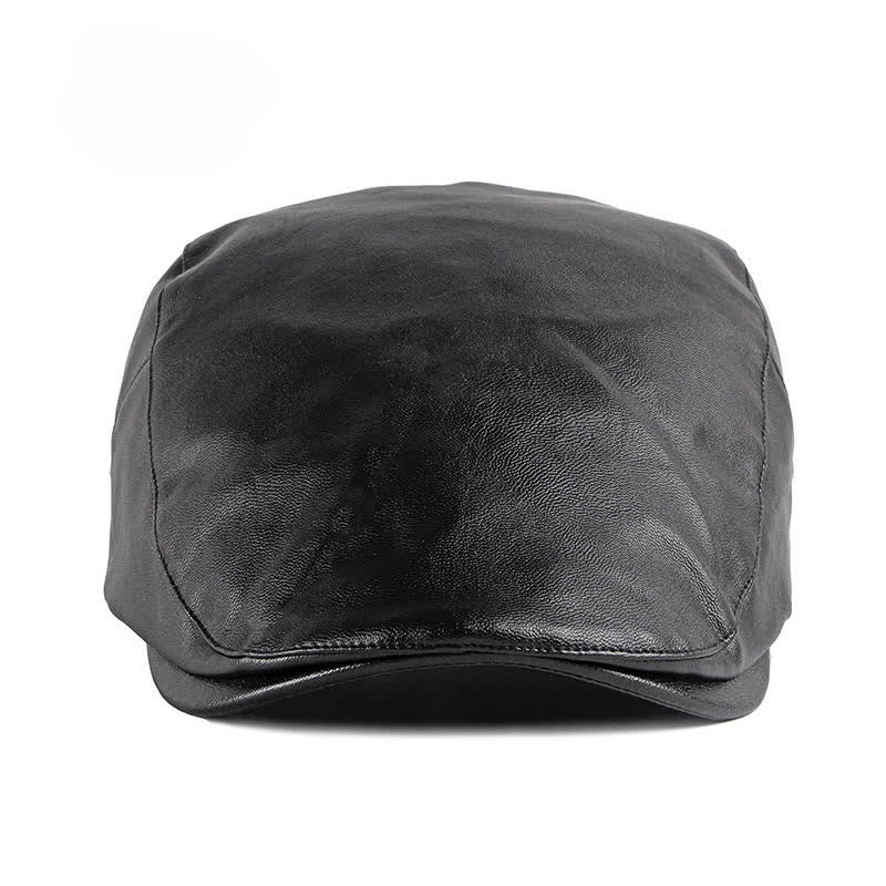 Cappello basco classico in pelle tinta unita Ivy