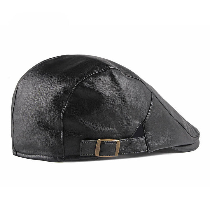 Cappello basco classico in pelle tinta unita Ivy