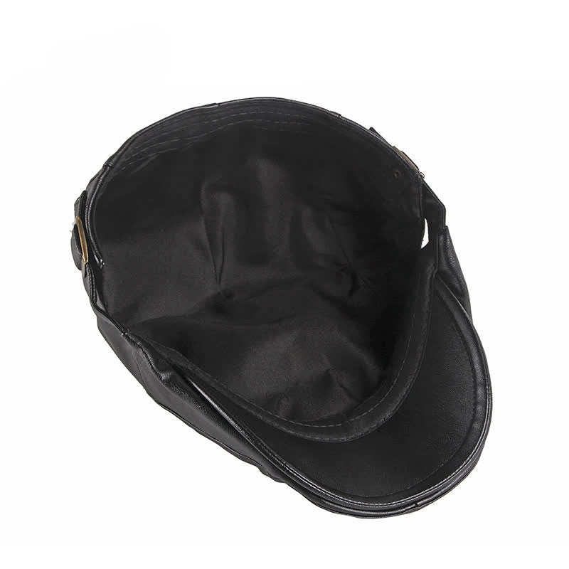 Cappello basco classico in pelle tinta unita Ivy