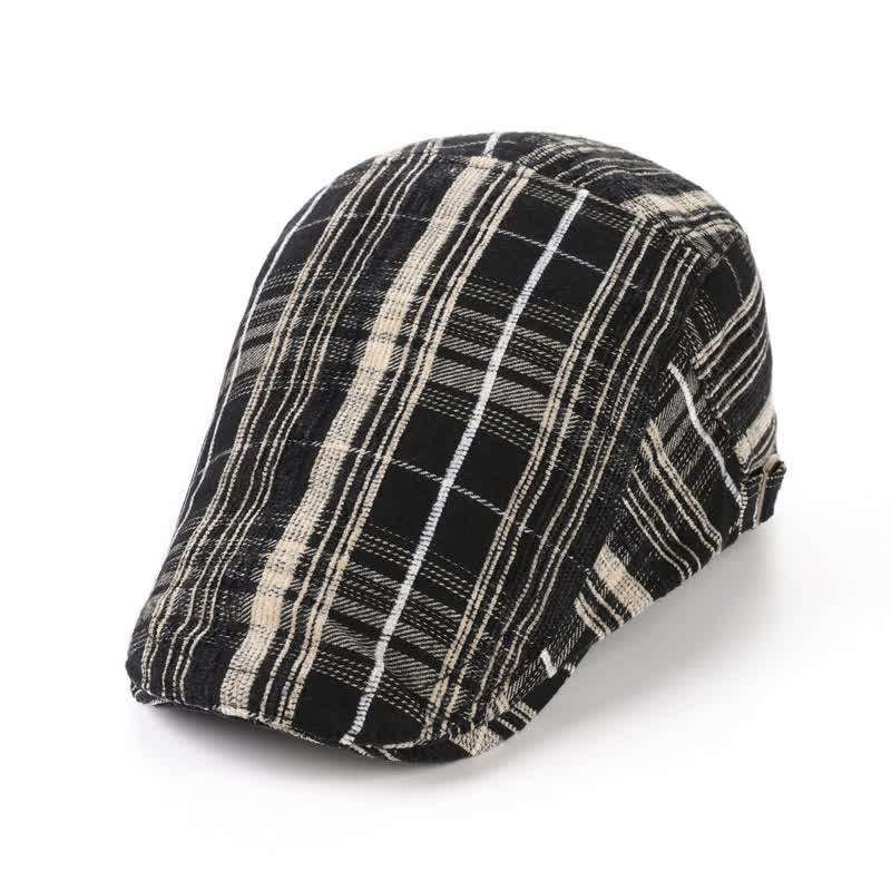 Cappello basco con visiera a scacchi in stile scotticize