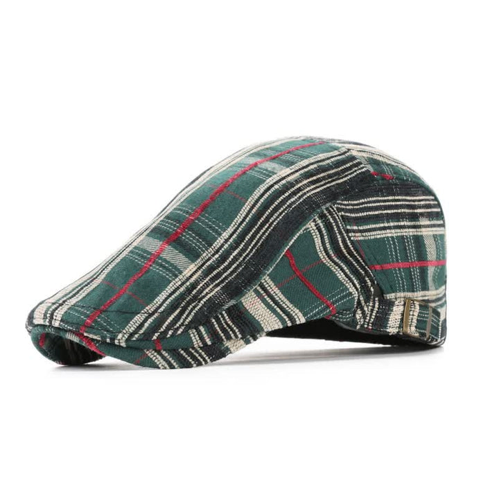 Cappello basco con visiera a scacchi in stile scotticize