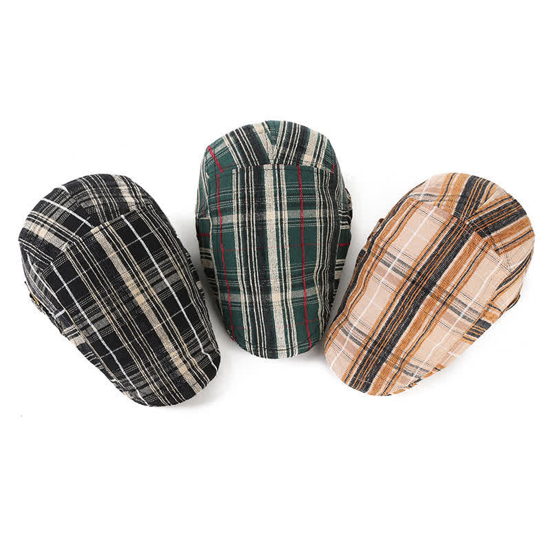 Cappello basco con visiera a scacchi in stile scotticize