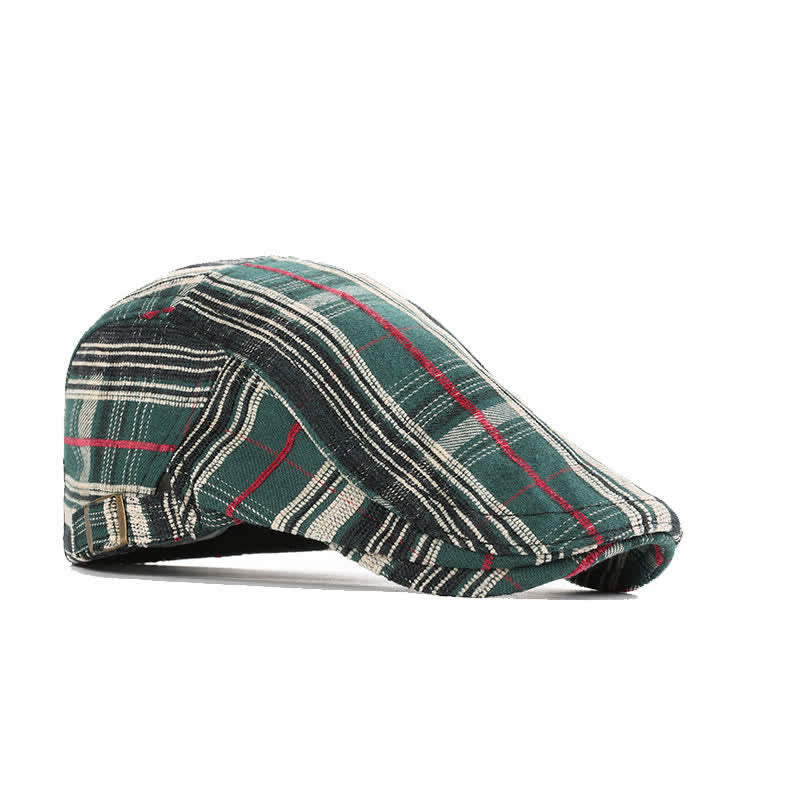Cappello basco con visiera a scacchi in stile scotticize
