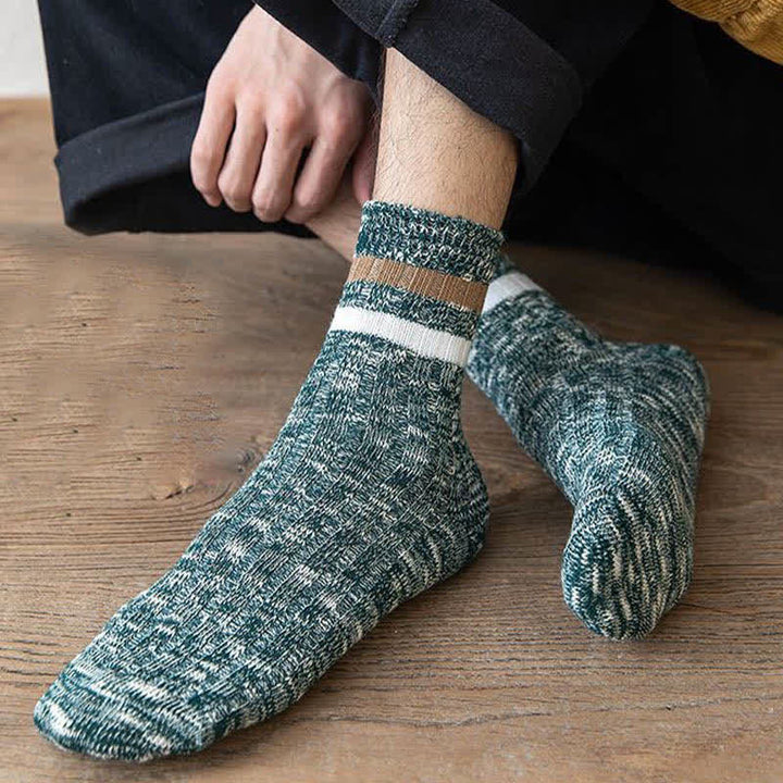 10 paia di calzini a righe con stampa a fiocchi di neve