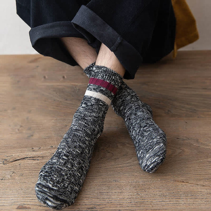 10 paia di calzini a righe con stampa a fiocchi di neve