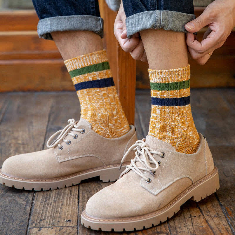 10 paia di calzini a righe con stampa a fiocchi di neve