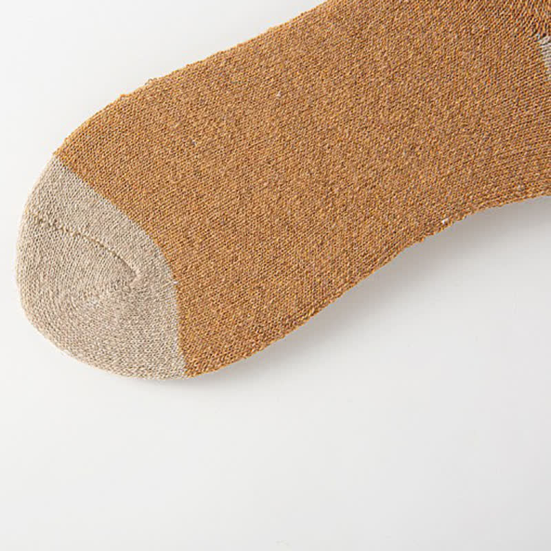 5 paia di calzini in cotone con stampa di fiocchi di neve e alci