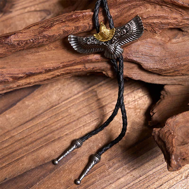 Set di cravatte Bolo con ancora blu navy e cavallo retrò Flying Eagle