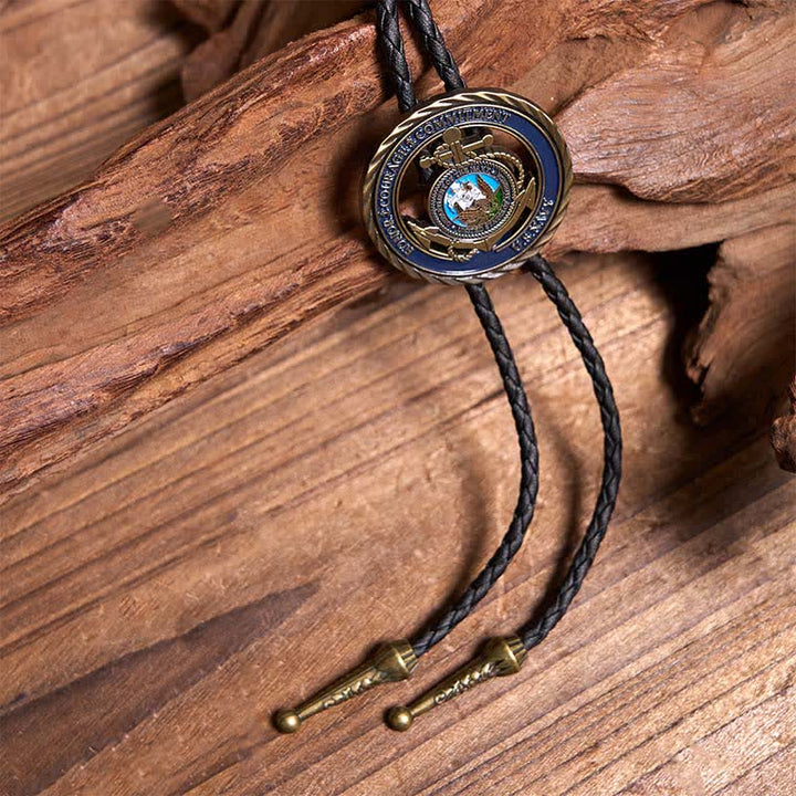 Set di cravatte Bolo con ancora blu navy e cavallo retrò Flying Eagle