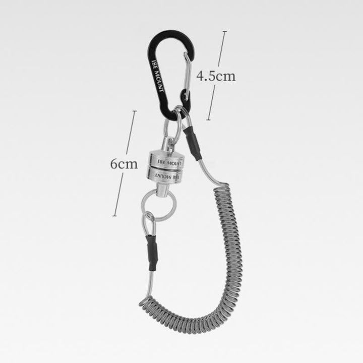 Portachiavi con supporto magnetico per rilascio rete con corda a molla