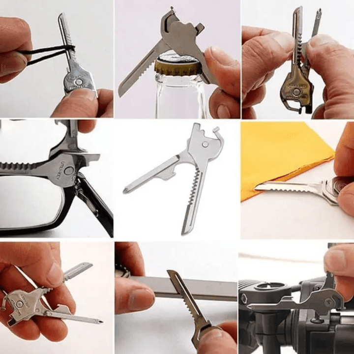 Portachiavi con pinza cacciavite affidabile multifunzionale 6 in 1