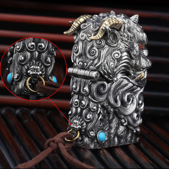 Accendino a cherosene ricaricabile Mitica Bestia Drago