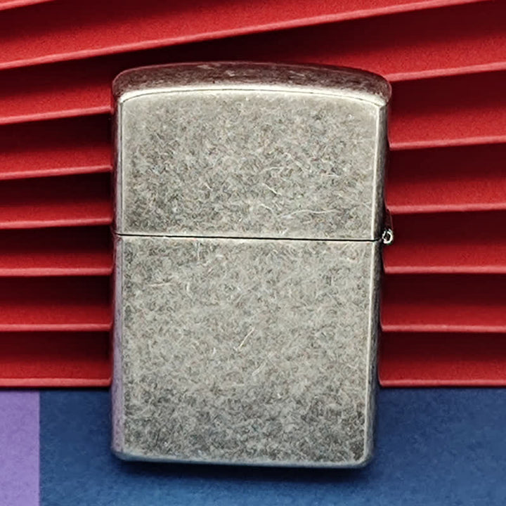 Accendino a cherosene ricaricabile in finto turchese con piuma d'aquila