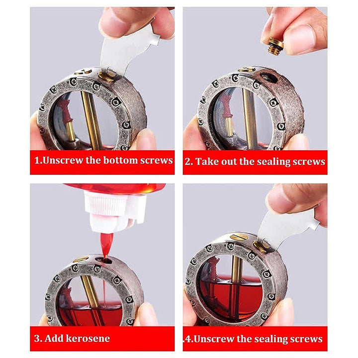 Accendino il cherosene ricaricabile con bottiglia trasparente