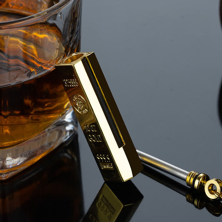 Accendino a olio ricaricabile con fiammifero da dollaro in oro