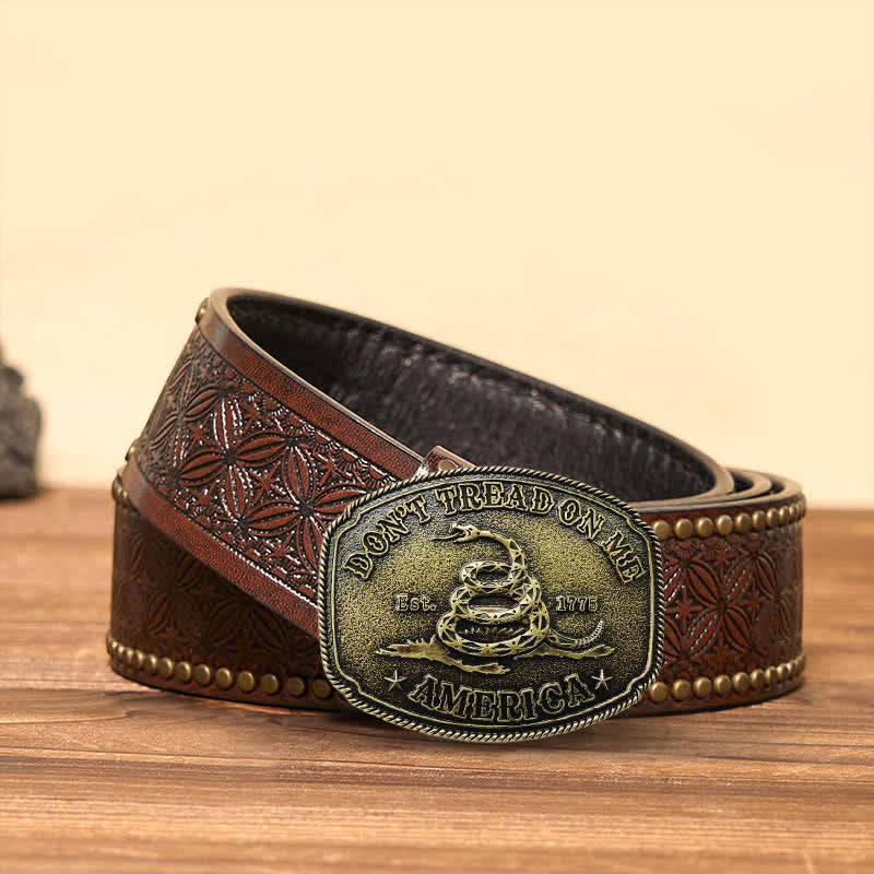 Cintura in pelle con chiusura a serpente in bronzo antico fai da te da uomo