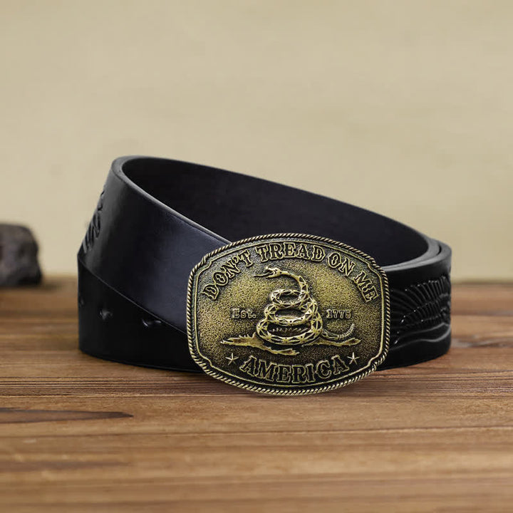 Cintura in pelle con chiusura a serpente in bronzo antico fai da te da uomo