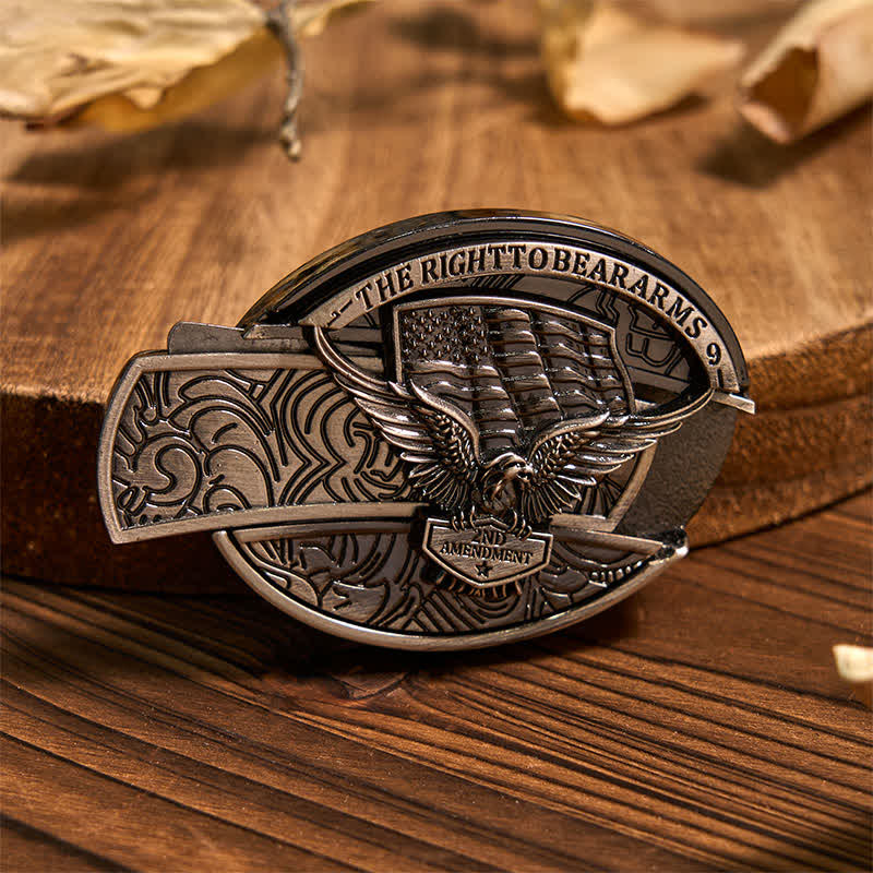 Set di Fibbia per Cintura con Coltello Nascosto Fai da Te con Bandiera dell'Aquila e Ciondolo Longhorn con Cravatta Bolo a Forma di Aquila