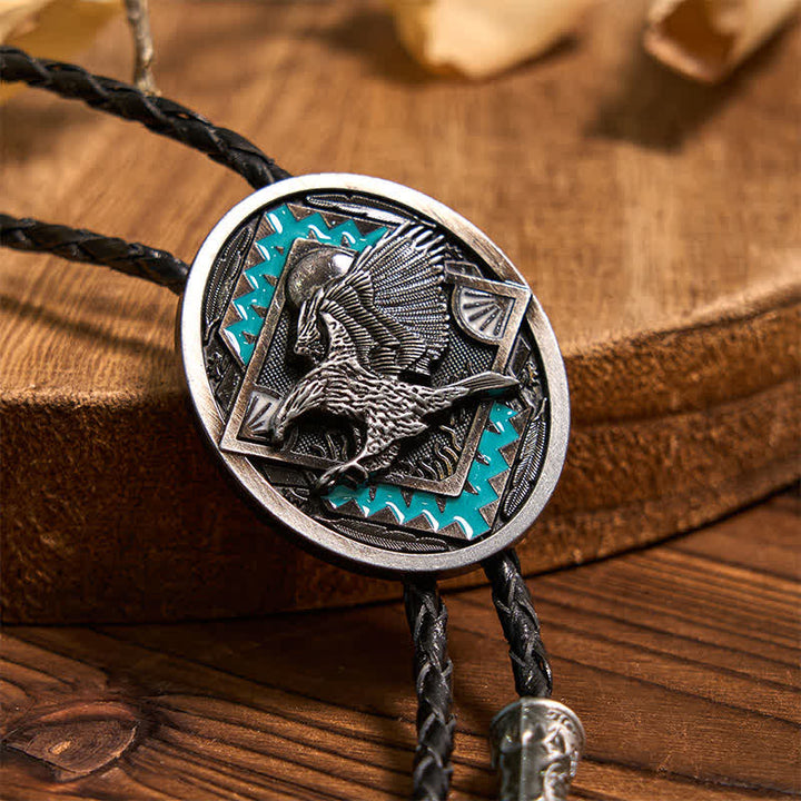 Set di Fibbia per Cintura con Coltello Nascosto Fai da Te con Bandiera dell'Aquila e Ciondolo Longhorn con Cravatta Bolo a Forma di Aquila