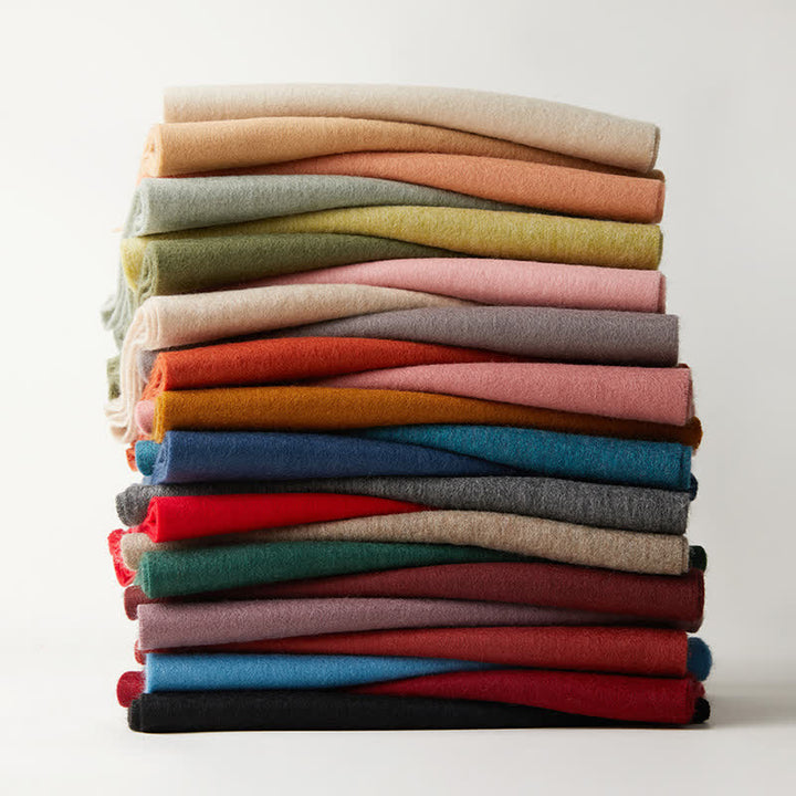 Scialle caldo unisex semplice tinta unita pura sciarpa di lana