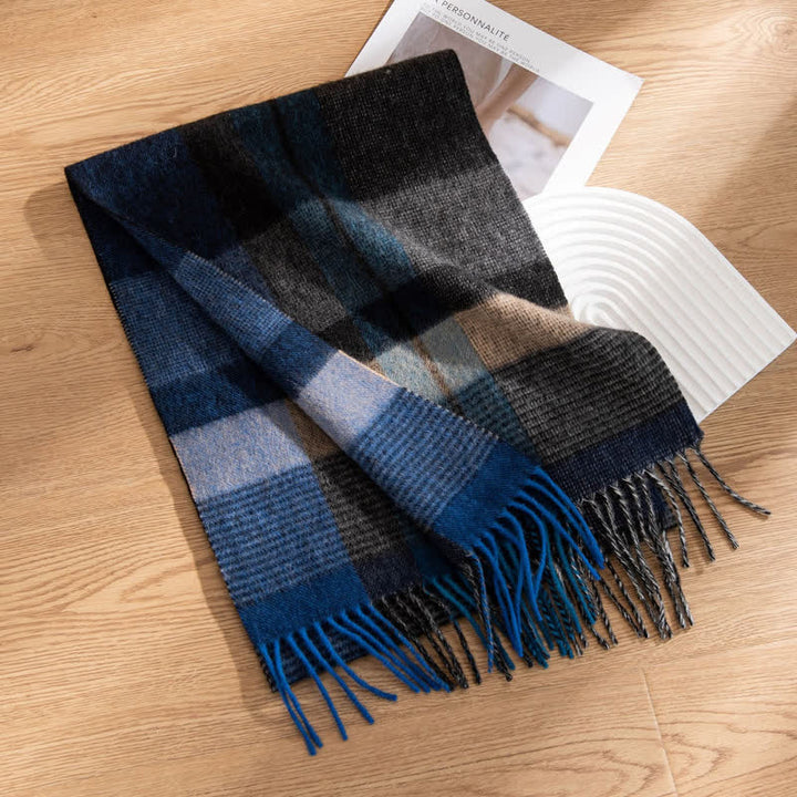 Sciarpa unisex in cashmere con disegno color-block