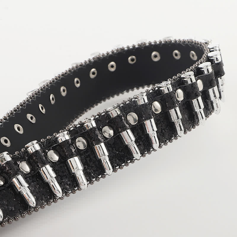 Cintura in pelle con fibbia a forma di competizione e rivetti a forma di teschio dei cartoni animati