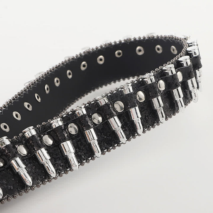 Cintura in pelle con fibbia a forma di competizione e rivetti a forma di teschio dei cartoni animati