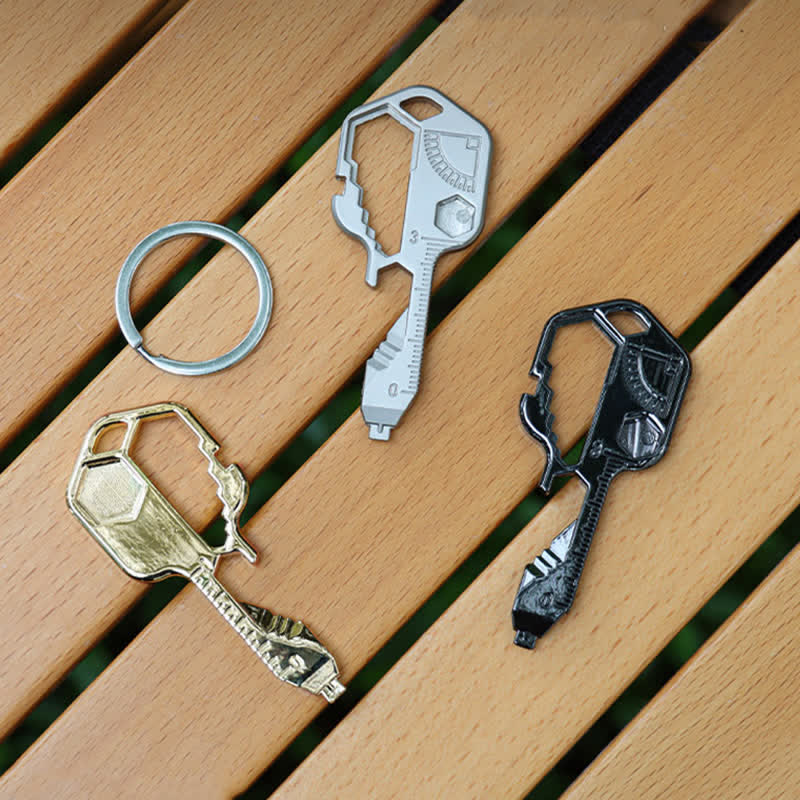 Mini Utility 11 in 1 Portachiavi con utensili comuni a forma di chiave
