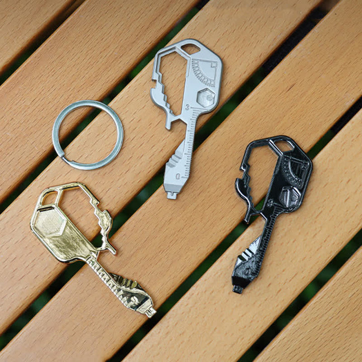 Mini Utility 11 in 1 Portachiavi con utensili comuni a forma di chiave