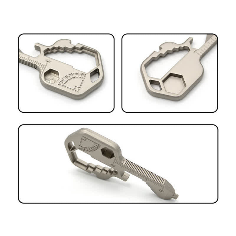 Mini Utility 11 in 1 Portachiavi con utensili comuni a forma di chiave