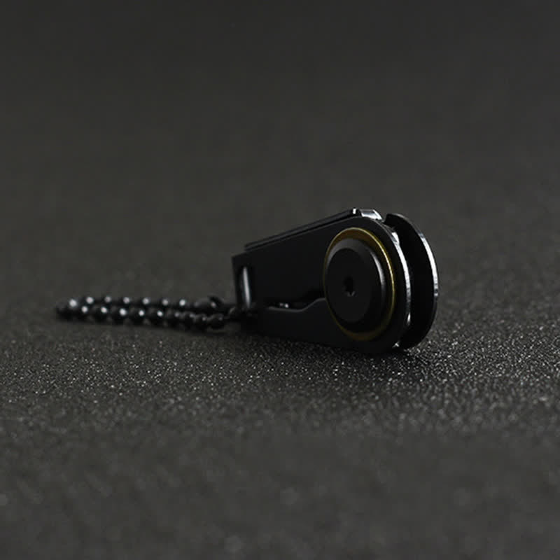 Coltello pieghevole EDC nero, portachiavi tattico portatile