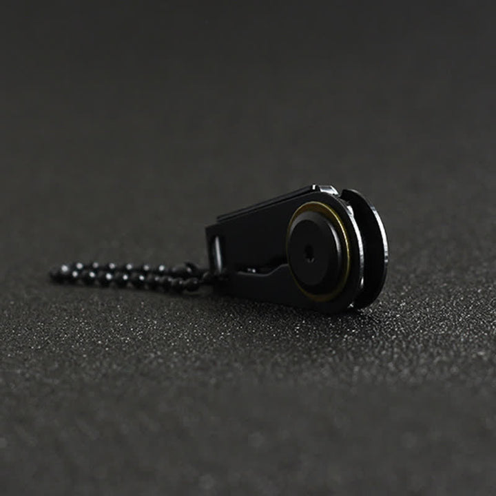 Coltello pieghevole EDC nero, portachiavi tattico portatile