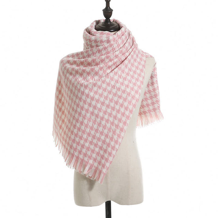 Sciarpa unisex classica in finto cashmere con motivo pied de poule