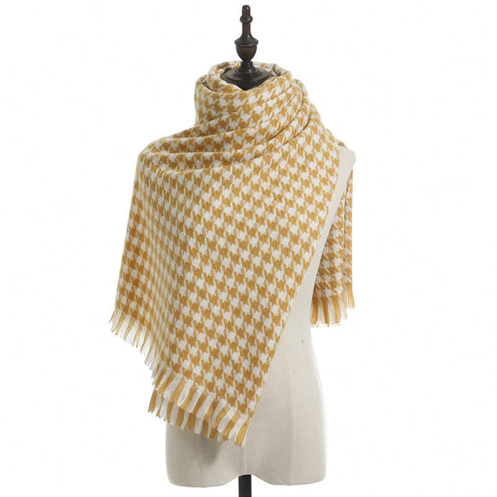 Sciarpa unisex classica in finto cashmere con motivo pied de poule
