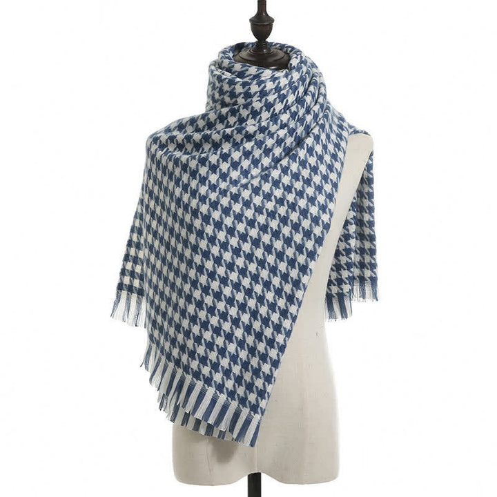 Sciarpa unisex classica in finto cashmere con motivo pied de poule