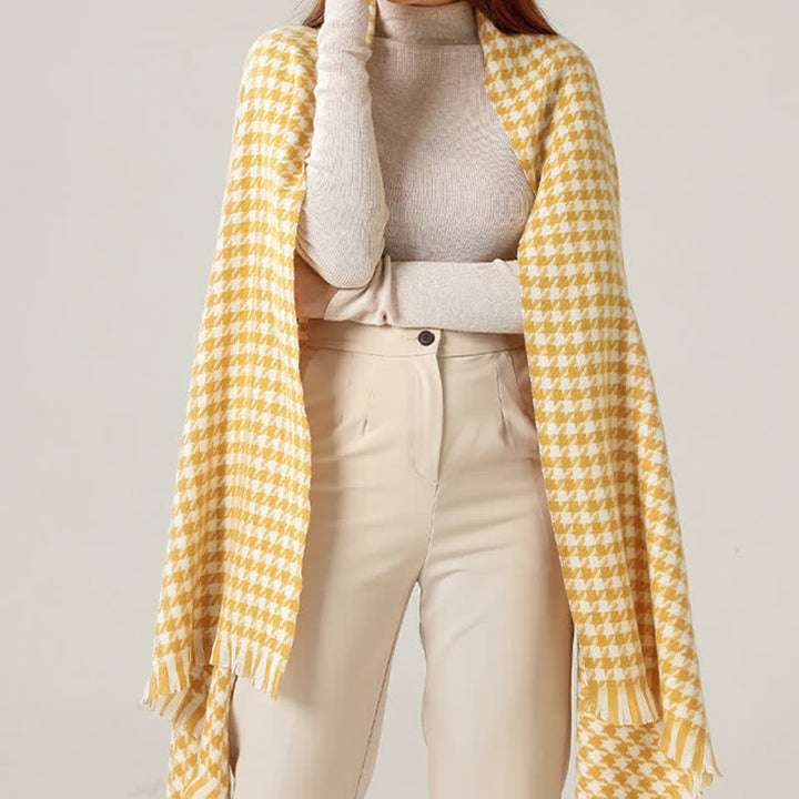 Sciarpa unisex classica in finto cashmere con motivo pied de poule