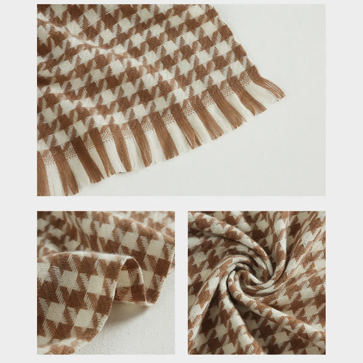 Sciarpa unisex classica in finto cashmere con motivo pied de poule