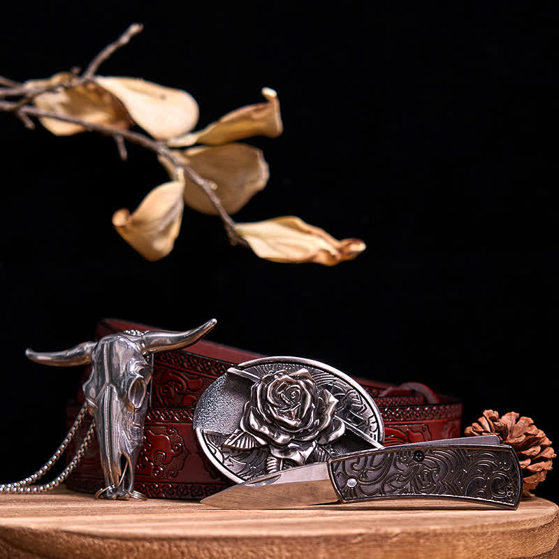 Gadget Western fai da te, fibbia per coltello nascosto, ciondolo a forma di toro Longhorn