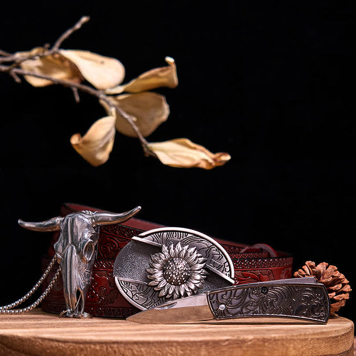 Gadget Western fai da te, fibbia per coltello nascosto, ciondolo a forma di toro Longhorn