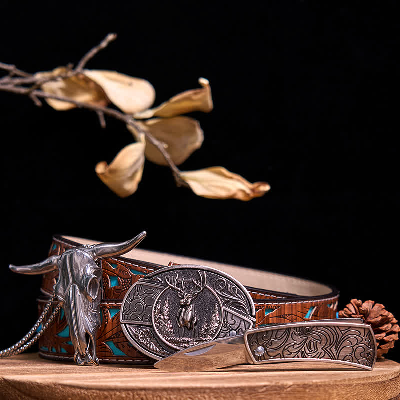 Gadget Western fai da te, fibbia per coltello nascosto, ciondolo a forma di toro Longhorn