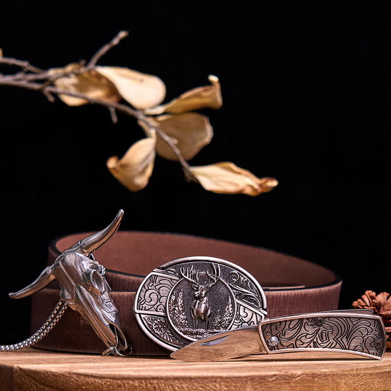 Gadget Western fai da te, fibbia per coltello nascosto, ciondolo a forma di toro Longhorn