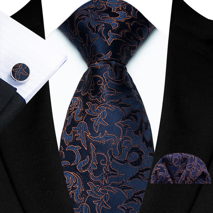 Set di 3 cravatte da sposa con foglie novità da uomo