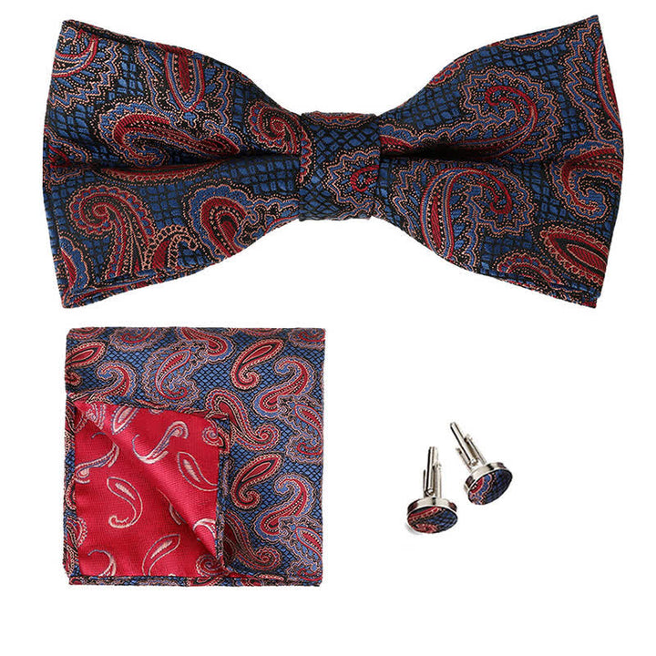 Set di 3 cravatte a farfalla classiche da uomo con motivo Paisley