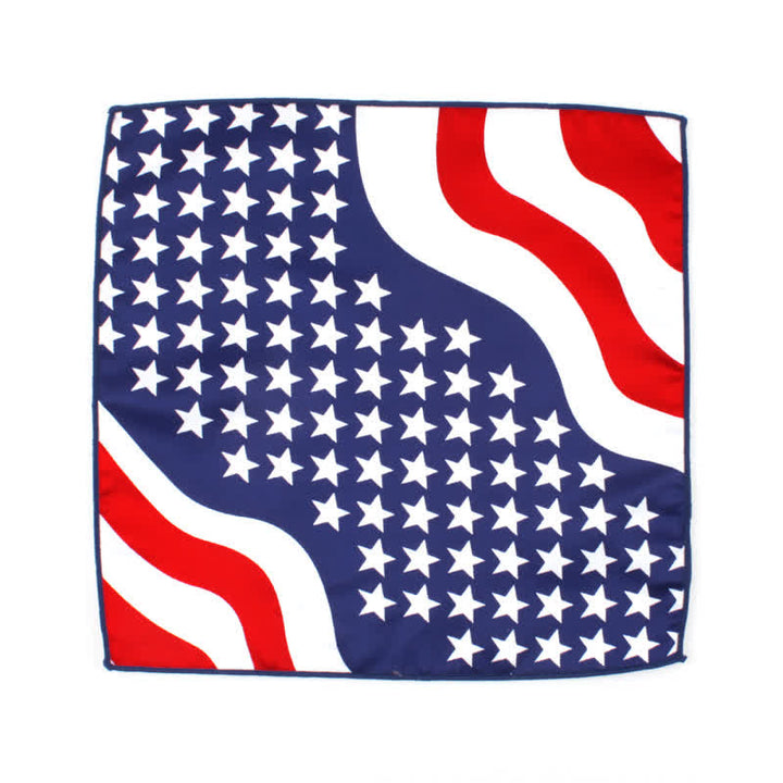 Set di 3 fazzoletti con papillon e cravatta stampati con bandiera americana da uomo