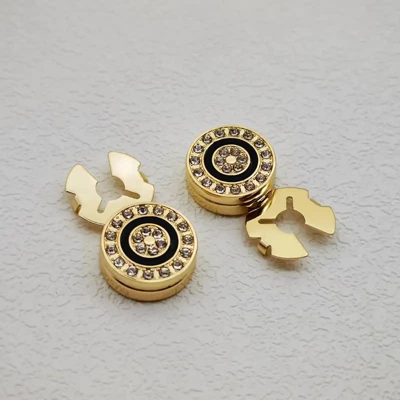 Set di gemelli da uomo con bottoni a pressione eleganti e originali, 1 paio